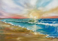 Rabia Ehsaan, Echoes Of Shorelines, 30 x 42 inch,  Oil On Canvas,  AC-REH-002